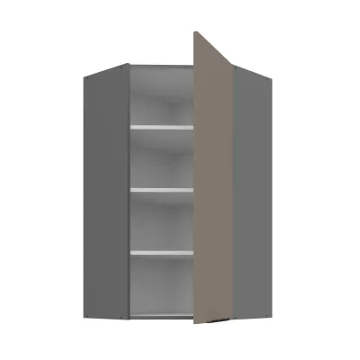 Hoher Eckschrank LUNARA 1 - 60x60 cm, dunkelbeige/anthrazit