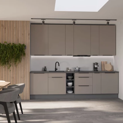 Hoher Eckschrank LUNARA 1 - 60x60 cm, dunkelbeige/anthrazit