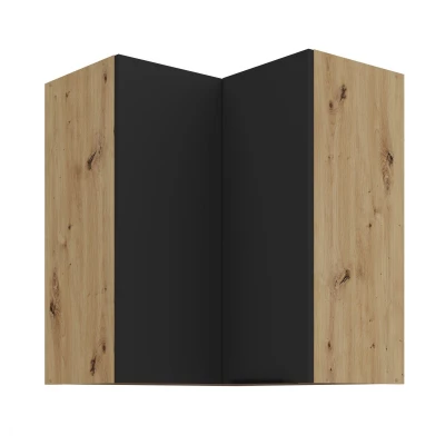 Oberschrank LUNARA 2 – 60 x 60 cm, schwarz/Eiche handwerklich gefertigt