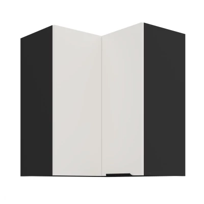 Eck-Oberschrank LUNARA 2 - 60x60 cm, weiß/schwarz