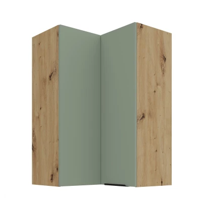 Hoher Eckschrank LUNARA 2 – 60 x 60 cm, grün / Eiche (Artisan).