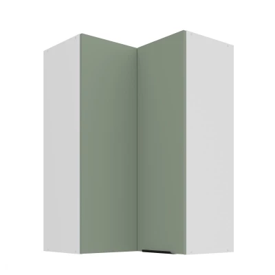 Hoher Eckschrank LUNARA 2 – 60 x 60 cm, grün/weiß