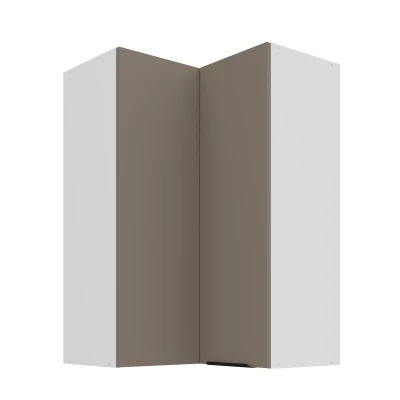 Hoher Eckschrank LUNARA 2 – 60 x 60 cm, dunkelbeige/weiß