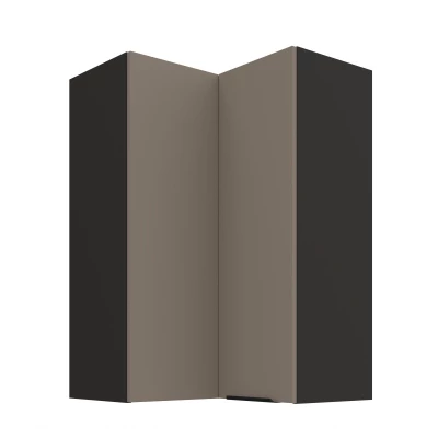 Hoher Eckschrank LUNARA 2 – 60 x 60 cm, dunkelbeige/schwarz
