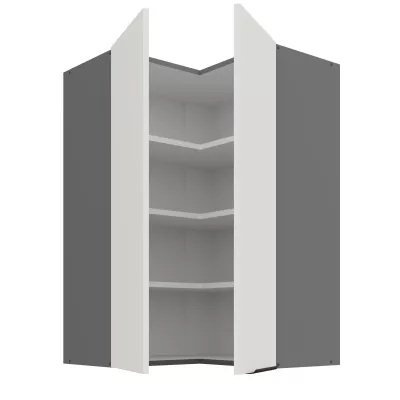 Hoher Eckschrank LUNARA 2 - 60x60 cm, weiß/anthrazit