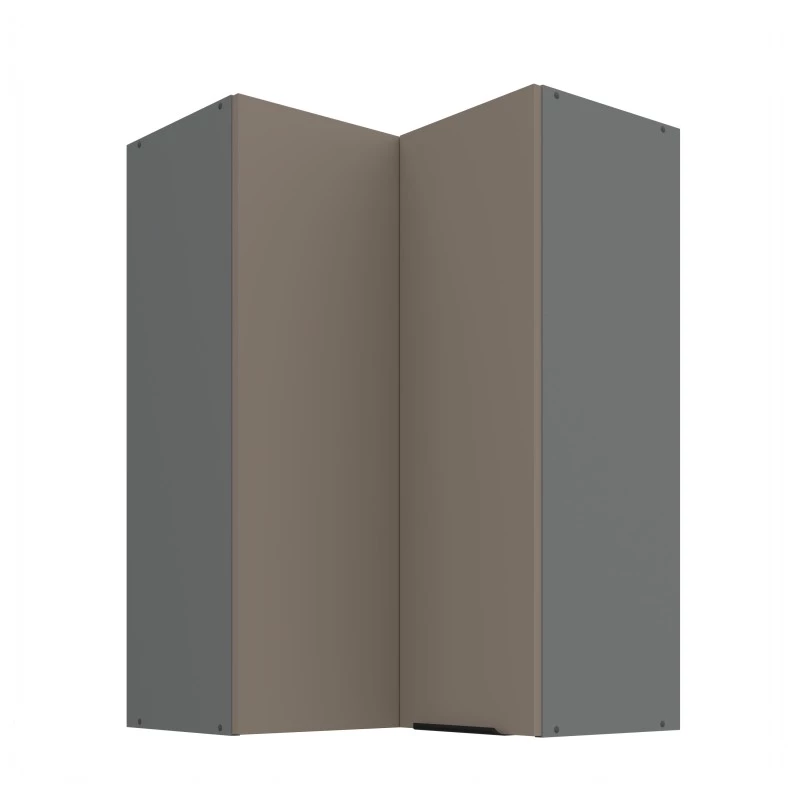 Hoher Eckschrank LUNARA 2 - 60x60 cm, Dunkelbeige/Anthrazit