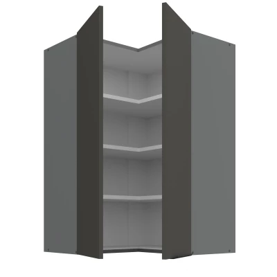Hoher Eckschrank LUNARA 2 - 60x60 cm, Graphit/Anthrazit