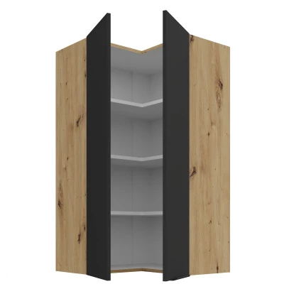 Hochschrank LUNARA 2 – 60 x 60 cm, Schwarz/Eiche Artisan