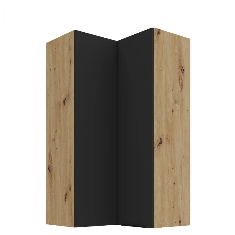 Hochschrank LUNARA 2 – 60 x 60 cm, Schwarz/Eiche Artisan
