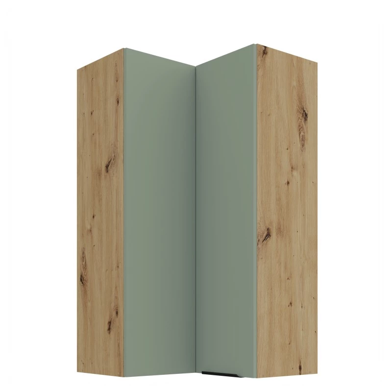 Hochschrank LUNARA 2 – 60 x 60 cm, grün / Eiche (Artisan).