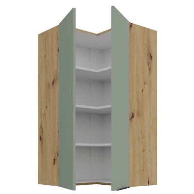 Hochschrank LUNARA 2 – 60 x 60 cm, grün / Eiche (Artisan).