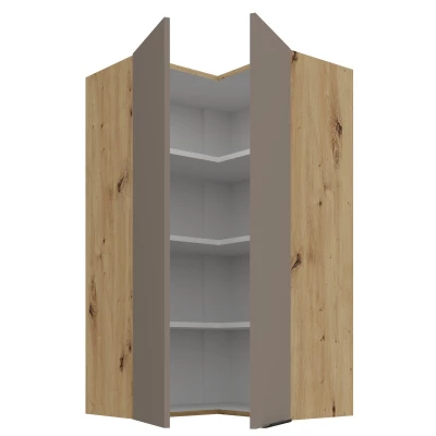 Hochschrank LUNARA 2 – 60 x 60 cm, Dunkelbeige/Eiche handwerklich gefertigt