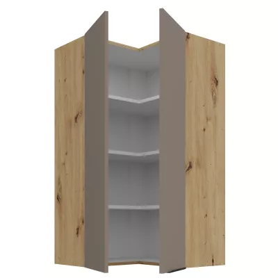 Hochschrank LUNARA 2 – 60 x 60 cm, Dunkelbeige/Eiche handwerklich gefertigt