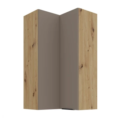 Hochschrank LUNARA 2 – 60 x 60 cm, Dunkelbeige/Eiche handwerklich gefertigt