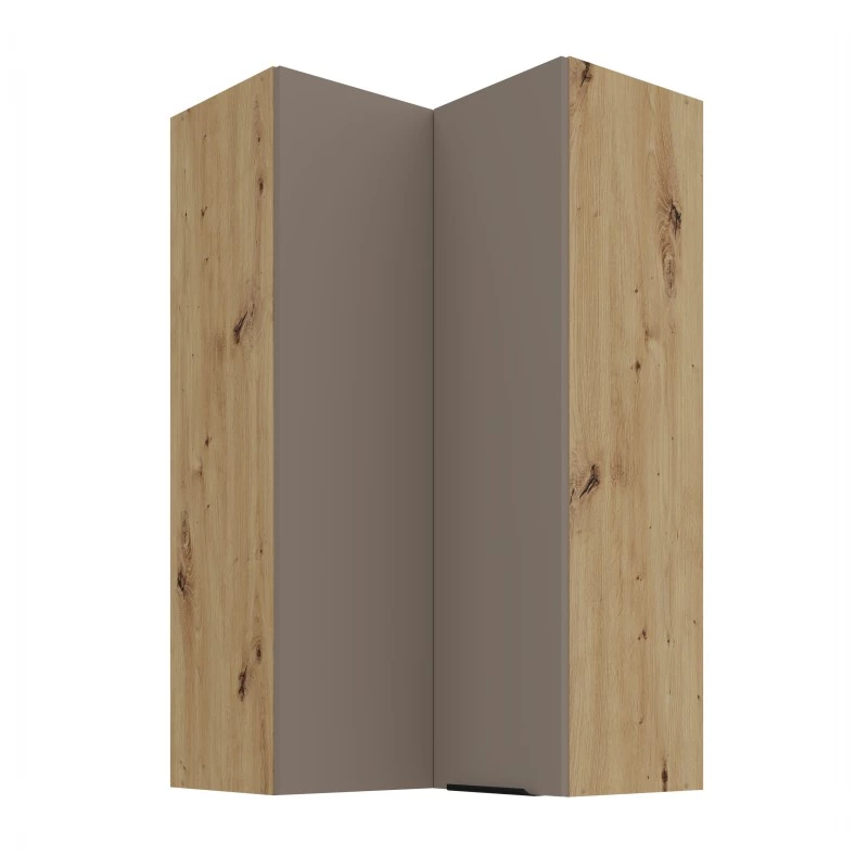 Hochschrank LUNARA 2 – 60 x 60 cm, Dunkelbeige/Eiche handwerklich gefertigt