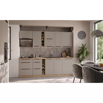Hochschrank LUNARA 2 – 60 x 60 cm, Dunkelbeige/Eiche handwerklich gefertigt