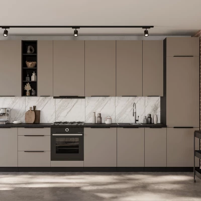 Hochschrank LUNARA 2 – 60 x 60 cm, dunkelbeige/schwarz