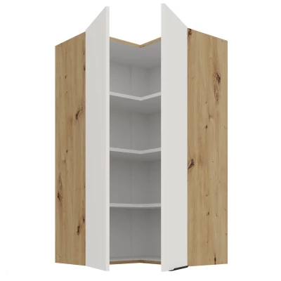 Hochschrank LUNARA 2 – 60 x 60 cm, weiß/Eiche handwerklich gefertigt