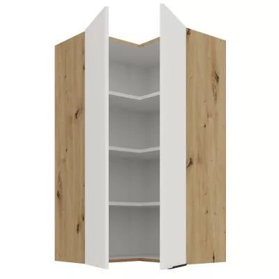 Hochschrank LUNARA 2 – 60 x 60 cm, weiß/Eiche handwerklich gefertigt