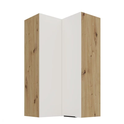 Hochschrank LUNARA 2 – 60 x 60 cm, weiß/Eiche handwerklich gefertigt