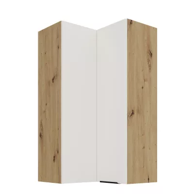 Hochschrank LUNARA 2 – 60 x 60 cm, weiß/Eiche handwerklich gefertigt