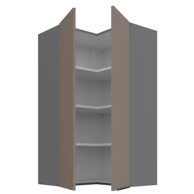 Hoher Eckschrank LUNARA 2 - 60x60 cm, Dunkelbeige/Anthrazit