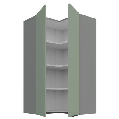 Hoher Eckschrank LUNARA 2 - 60x60 cm, grün/anthrazit