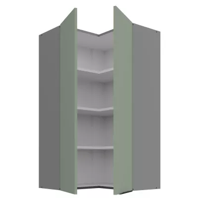 Hoher Eckschrank LUNARA 2 - 60x60 cm, grün/anthrazit