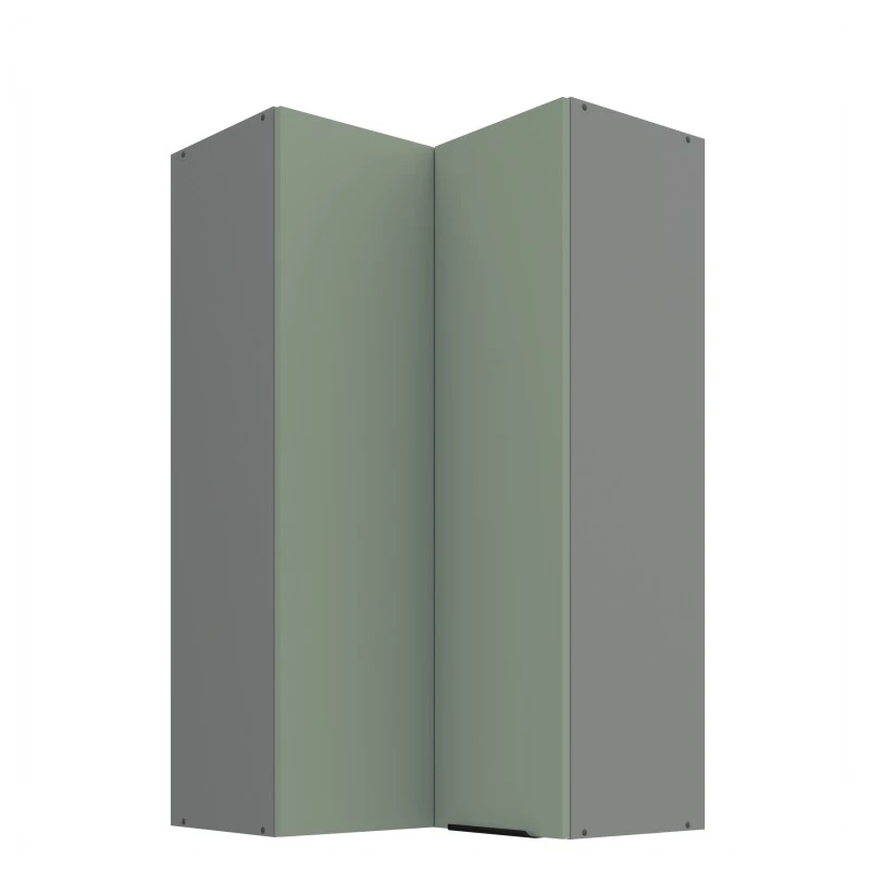 Hoher Eckschrank LUNARA 2 - 60x60 cm, grün/anthrazit