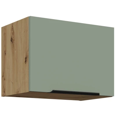LUNARA Dunstabzugshaube – Breite 50 cm, grün/Eiche handwerklich