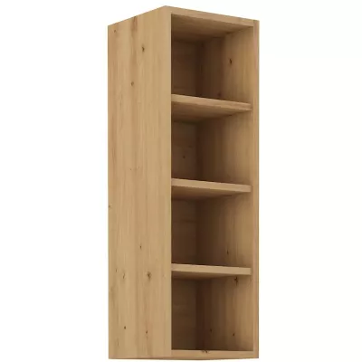 Hoher offener Schrank LUNARA – Breite 30 cm, Eiche, handgefertigt