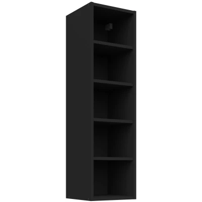 Hoher offener Hängeschrank LUNARA – Breite 30 cm, schwarz