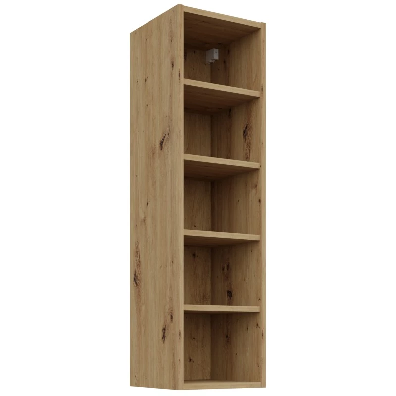 Hoher offener Hängeschrank LUNARA – Breite 30 cm, Eiche (handwerklich gefertigt)