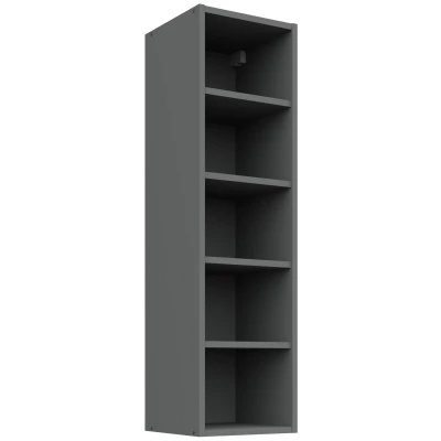 Hoher offener Hängeschrank LUNARA – Breite 30 cm, Anthrazit