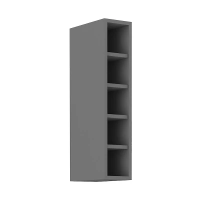 Offener Oberschrank LUNARA – Breite 15 cm, Anthrazit