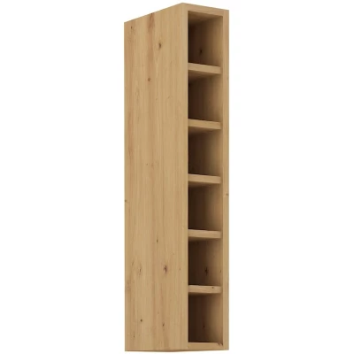 Hoher offener Schrank LUNARA – Breite 15 cm, Eiche, handgefertigt