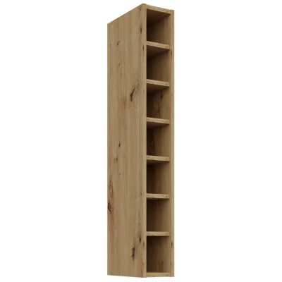 Hoher offener Hängeschrank LUNARA – Breite 15 cm, Eiche (handwerklich gefertigt)
