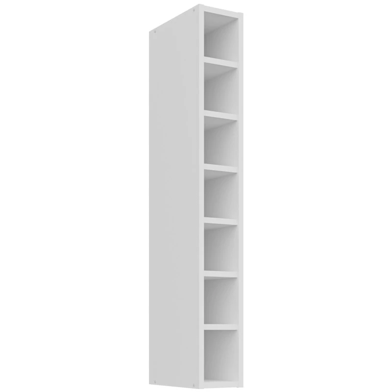 Hoher offener Hängeschrank LUNARA – Breite 15 cm, weiß