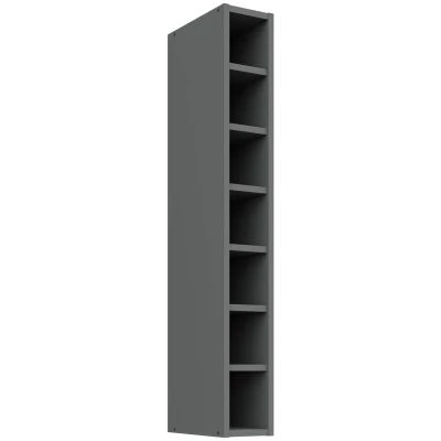 Hoher offener Hängeschrank LUNARA – Breite 15 cm, Anthrazit