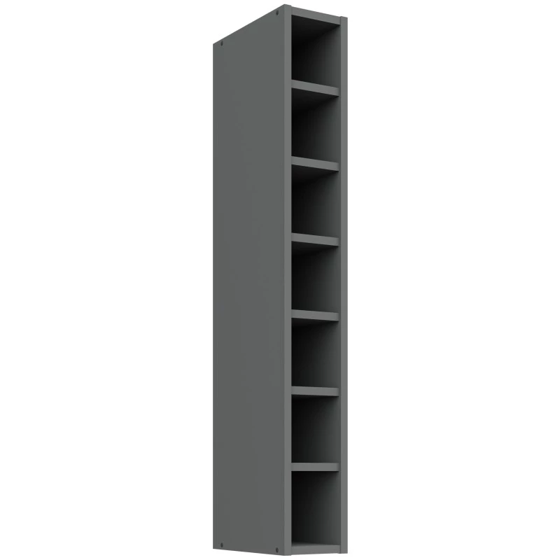 Hoher offener Hängeschrank LUNARA – Breite 15 cm, Anthrazit