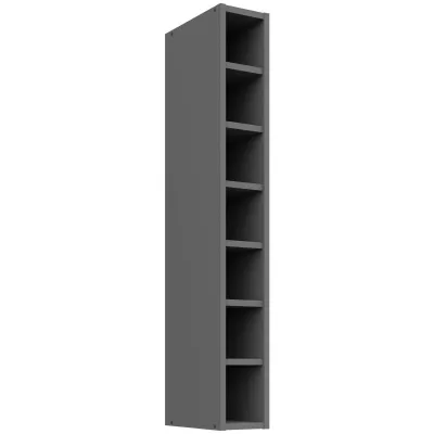 Hoher offener Hängeschrank LUNARA – Breite 15 cm, Anthrazit