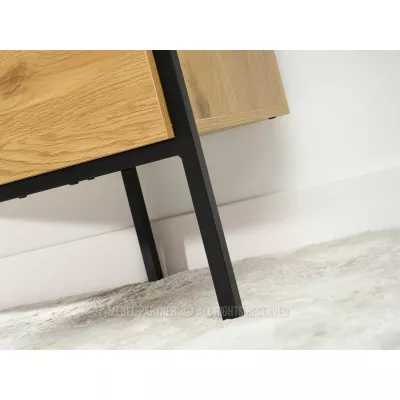 Garderobenständer mit Schubladen KIAN - Eiche / Schwarz