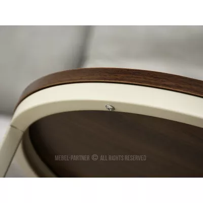 JACEK Couchtisch-Set – Walnuss / Creme