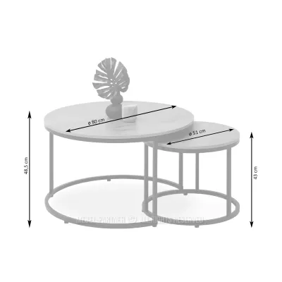 JACEK Couchtisch-Set – Walnuss / Creme