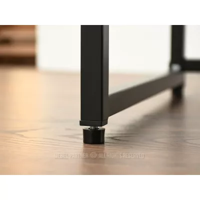NIRAI Konsolentisch mit Ablage und Schublade – Beton / Schwarz