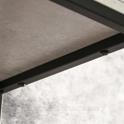 NIRAI Konsolentisch mit Ablage und Schublade – Beton / Schwarz