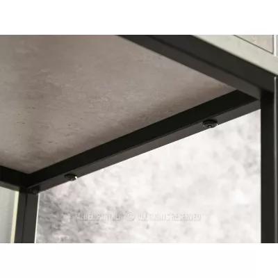 NIRAI Konsolentisch mit Ablage und Schublade – Beton / Schwarz
