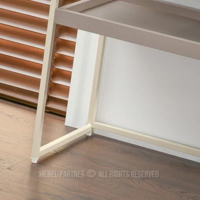 NIRAI Konsolentisch mit Ablage und Schublade – beige/creme