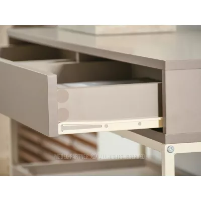 NIRAI Konsolentisch mit Ablage und Schublade – beige/creme