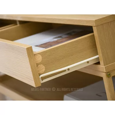 NIRAI Konsolentisch mit Ablage und Schublade – Eiche